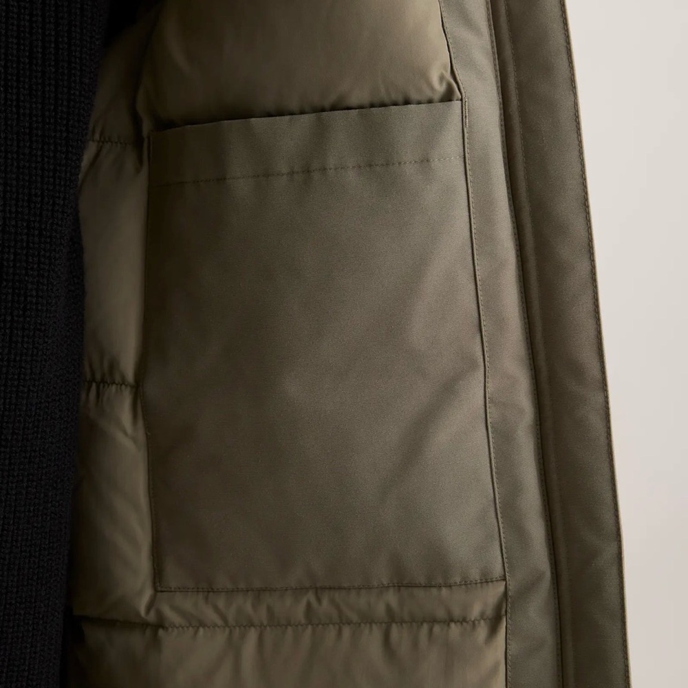 Quince NWOT Women’s Responsible Down Hooded Long Parka Faded Cargo medium Y878 - Picture 12 of 15